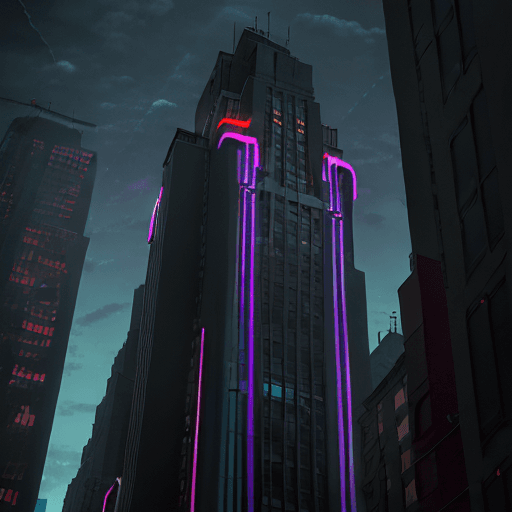 AI generated: A high-resolution photograph featuring a Constructivism style tall building situated on a city stree...