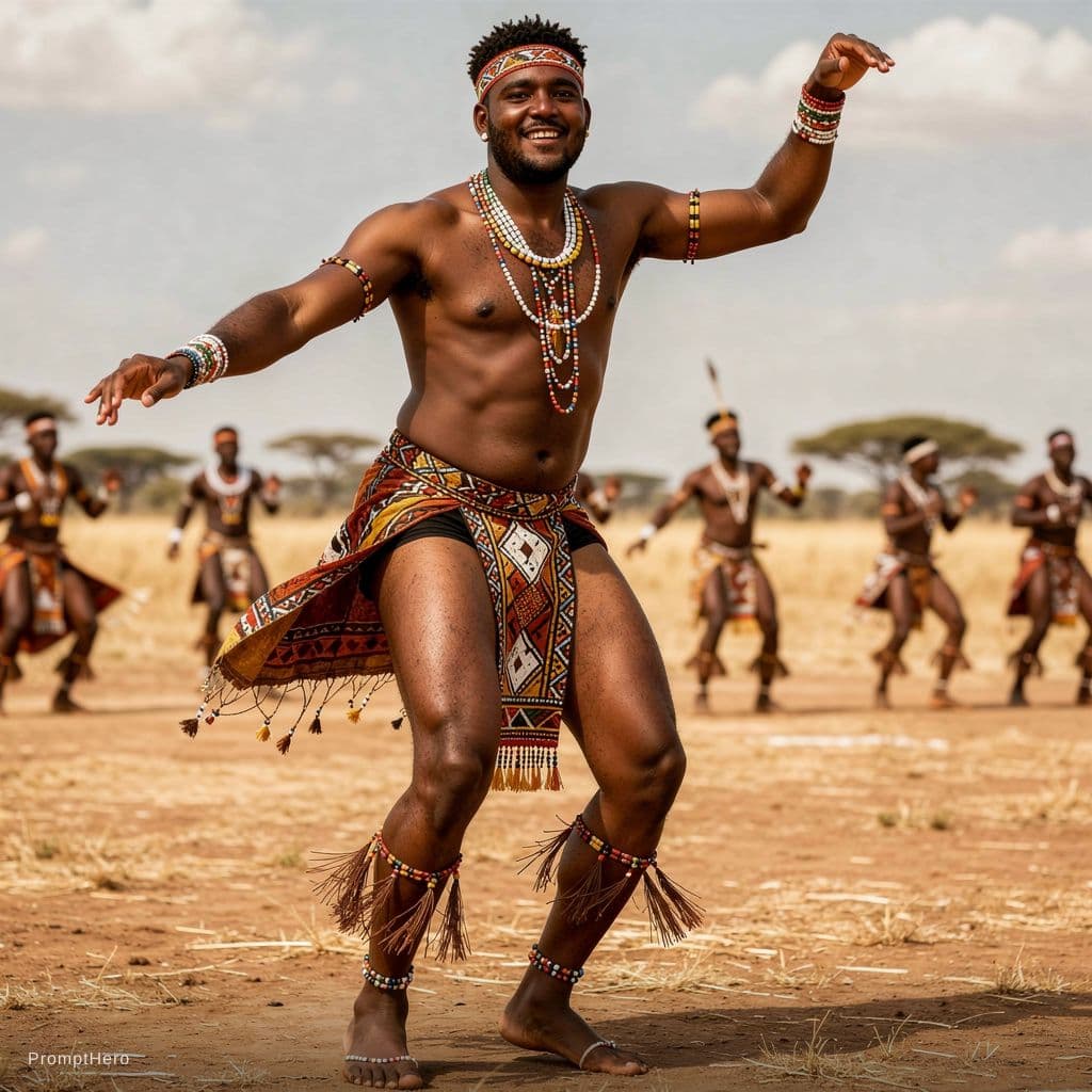 AI generated: African indigenuous dancer, NatGeo photography