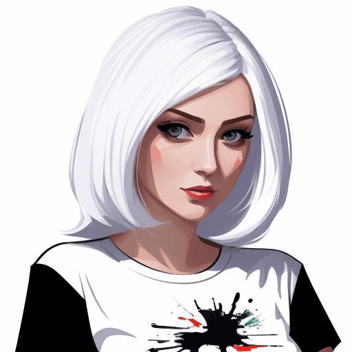 AI generated: woman paint portrait, vector t-shirt design ready to print, white fon, full HD