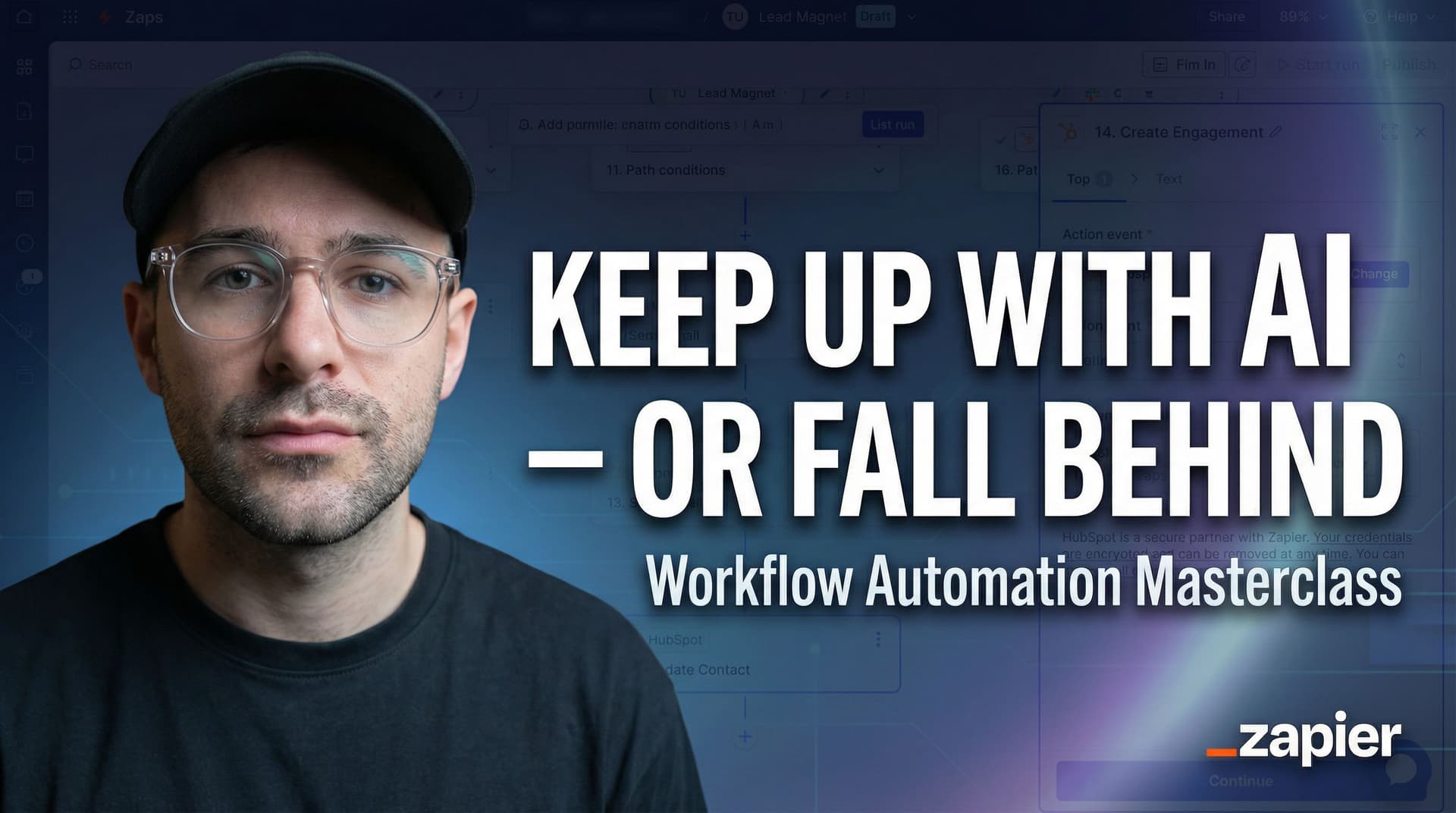 AI generated: High-conversion YouTube thumbnail for an AI & automation course.

Main headline (large, bold, ultra-...