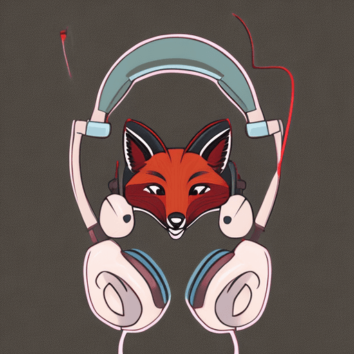AI generated: t-shirt design, fox with headphones on its ears, digital art by Jan Tengnagel, shutterstock contest ...