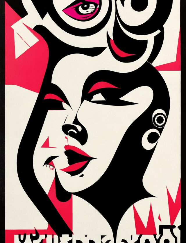 AI generated: Unapologetic, Perfectcore, bizarre, freaky graphic poster, lust, futuristic, propaganda, strong grap...