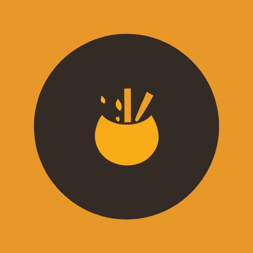 AI generated: icon/logo restaurant, cute, orange, yellow, sample