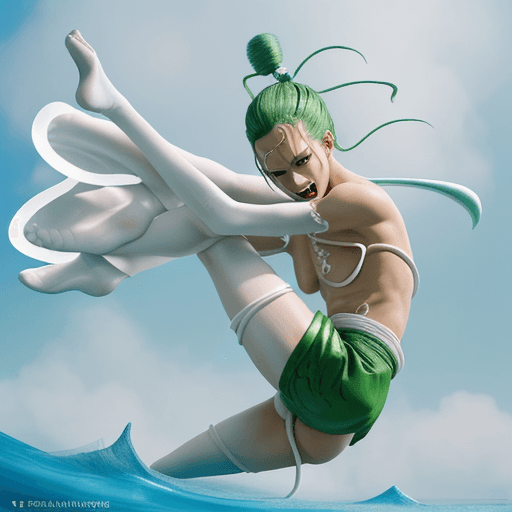 AI generated: an aesthetically captivating, side-splitting masterpiece featuring zoro from One Piece, flaunting hi...