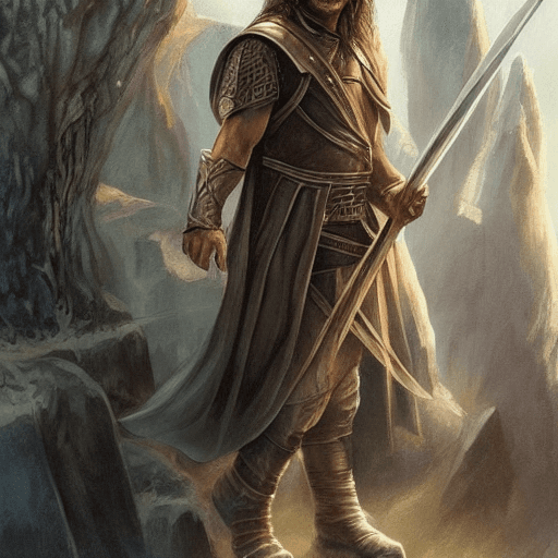 AI generated: Aragorn from Lord of the Rings, dungeons and dragons style | whole body| detailed face| fantasy rogu...