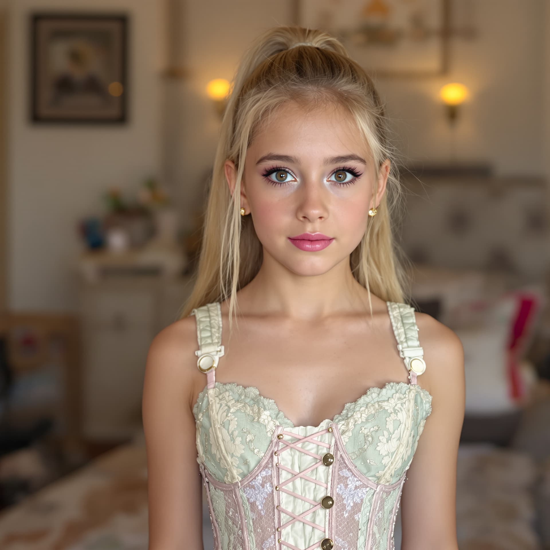 AI generated: A professional photograph of an extraordinarily beautiful fifth-grade girl, captured with exceptiona...