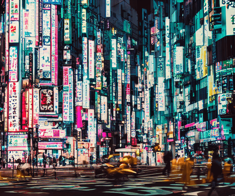 AI generated: 8bit, thilt shift photography, tokyo