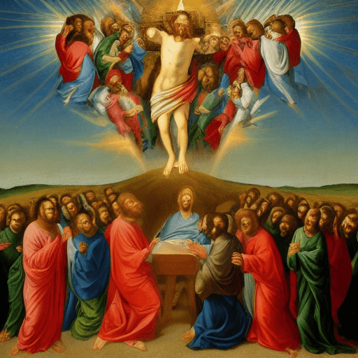 AI generated: Jesus Christ, Love, compassion, Adoration of the Holy Spirit, dynamic scene, lights