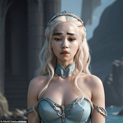 AI generated: Masterpiece, Daenerys Targaryen, gorgeous woman, queen, Queen-Queen, Princess of Dragonstone, black ...