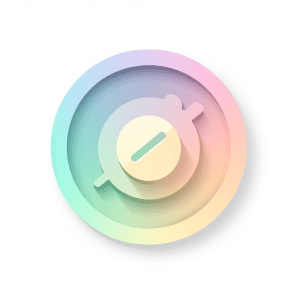 AI generated: A UI/UX icon of settings button, flat icon style, pastel palette, art by Marc Chagall, Soft Hues web...