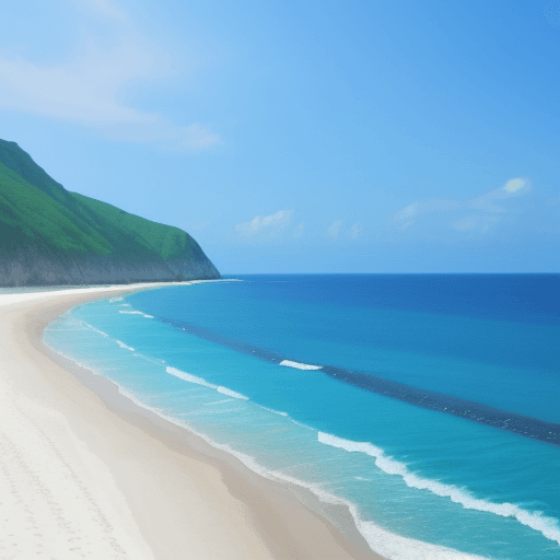 AI generated: beautiful beach with deep blue ocean