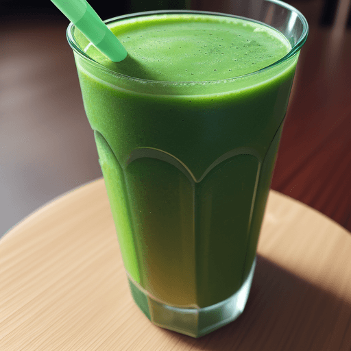 AI generated: ultra realistic photo of an ultra green vitality smoothie with a straw
