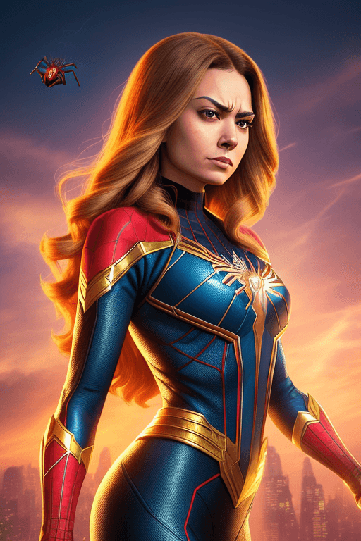 AI generated: a close up of a woman in a superhero suit posing for a picture, ((spiderwoman)), spider woman, spide...