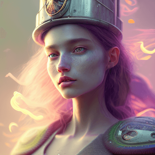 AI generated: cinematic, (realistic), intricate complexity, portrait shot, ray tracing, fantasy wizard hat, flame,...