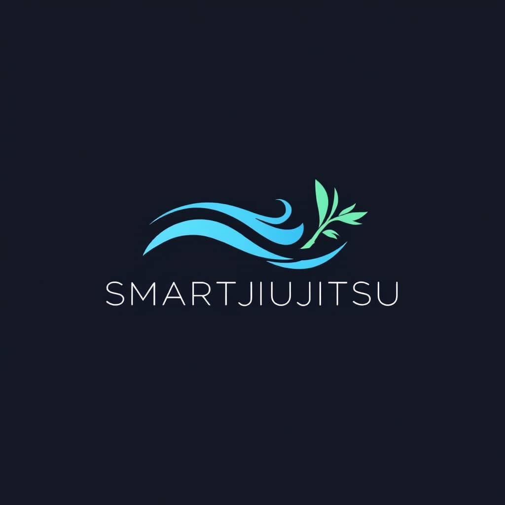 AI generated: "A minimalistic and modern logo for 'SMARTJIUJITSU', featuring a fluid and dynamic design that repre...
