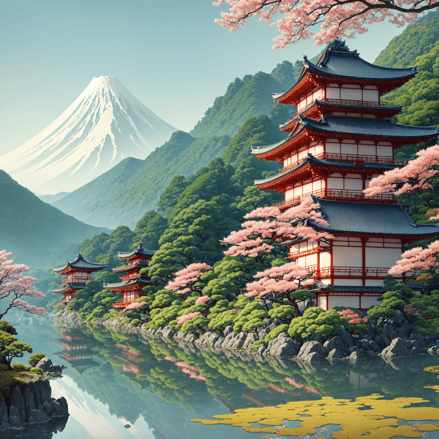 AI generated: absurdres, (great composition), illustration, Japan, in style of Hasui Kawase, <lora:add_detail:-2>,...