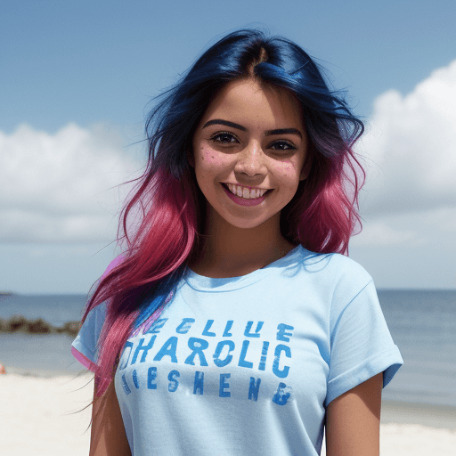 AI generated: A realistic photograph of a stunning girl cute smiling Mexican girl with freckles, eyes of a strikin...