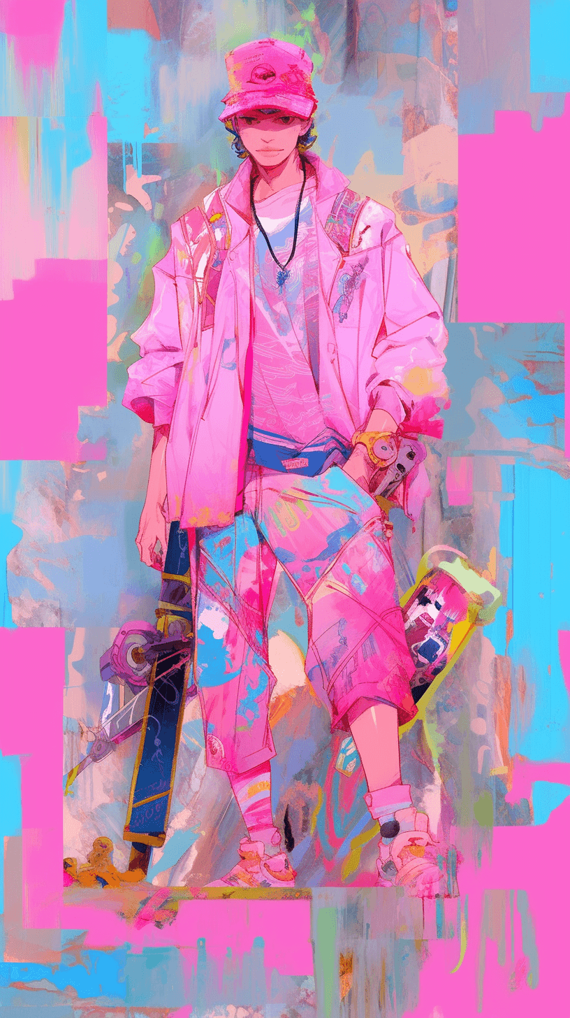 AI generated: The musician meets street art, Telephoto lens shot of energetic French artist, graffiti style, in ne...