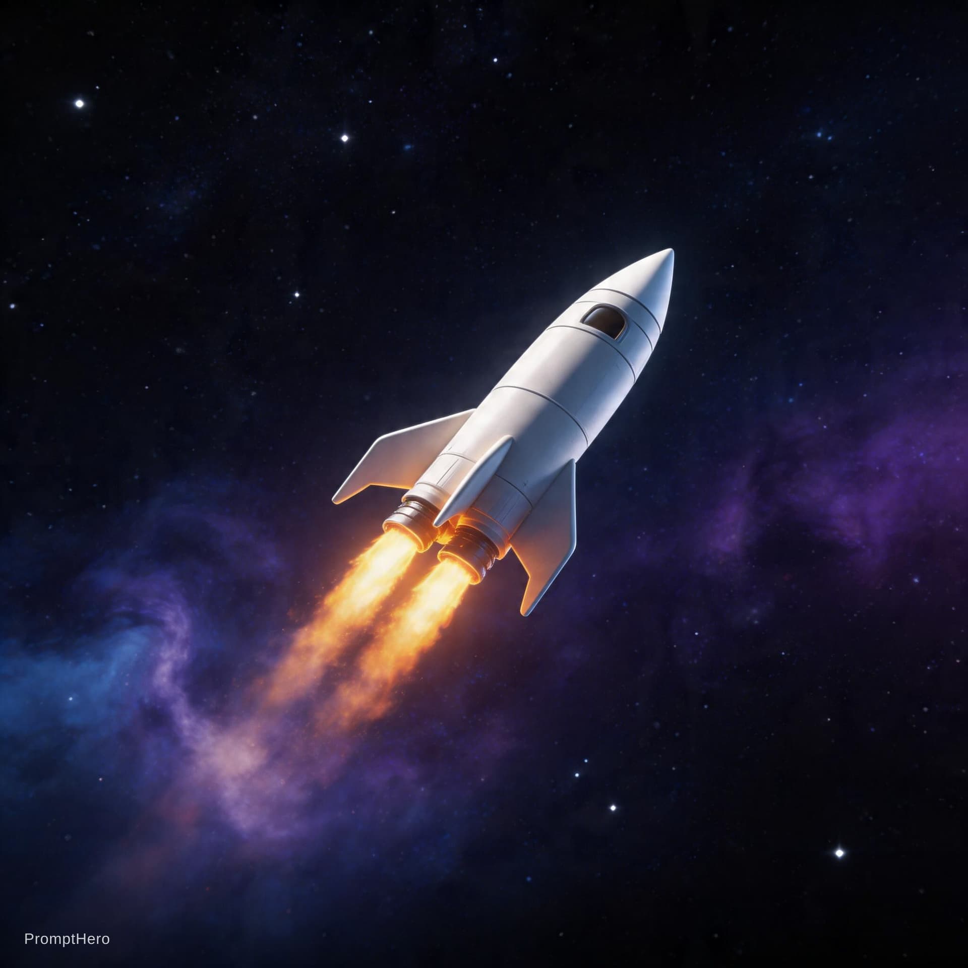 AI generated: rocketship in space