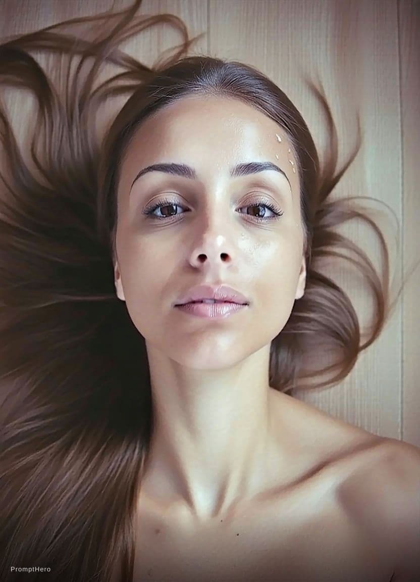 AI generated: 
amateur film photo

close-up of a face

skin normal
but pores slightly too deep
as if surface is re...