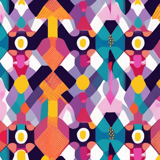 AI generated: pattern illustration, inspired by art, bold, simplify, saturated colors with a touch, feature motifs...