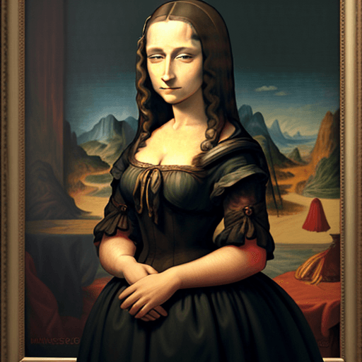 AI generated: An image of marge simpsons, movie star, posing as Monalisa, the famous painting. HRD, Highly details...