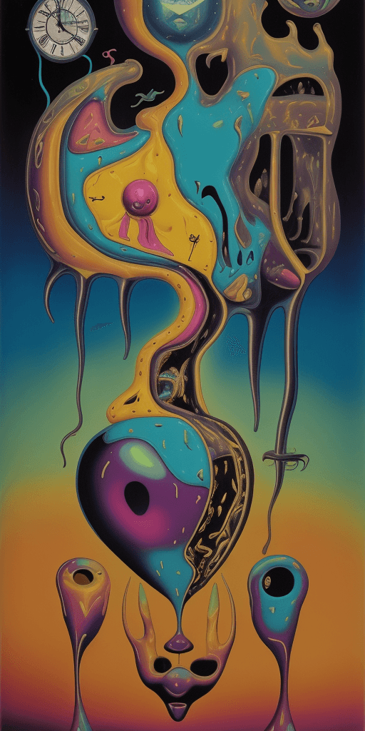 AI generated: (surreal,abstract:1.1,weird) Salvador Dali painting, (soft shadows), futuristic neon, (dream-like:1....