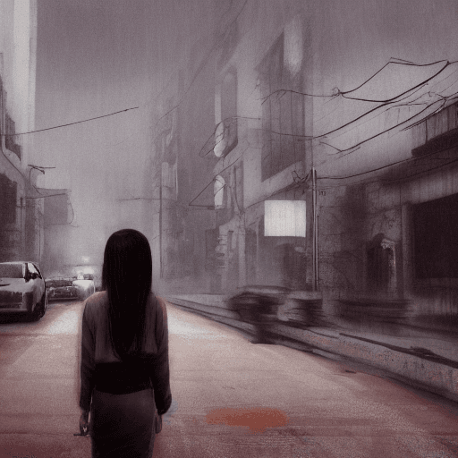 AI generated: Girl's long Hair, Chinese girl, Walking Posture, Super Detail, Digital Art, Web Movie Lighting, Stud...