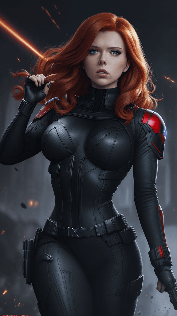 AI generated: (best quality, master:1.5) 16k HDR, Marvel Entertainment Art by, Black Widow (AKA Natalia "Natasha" ...