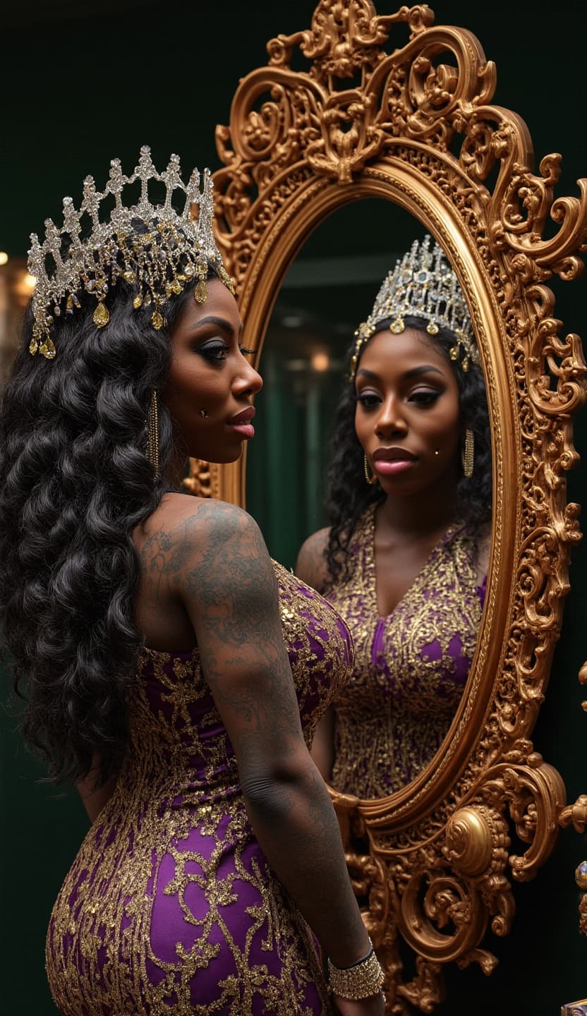 AI generated: Mirror into the soul of a queen.