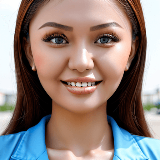 AI generated: a photo of beautiful girl from Kazakhstan who is wearing veneers 