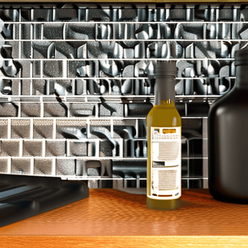 AI generated: On the left you can see part of the gas stove in the center and on the right a brown countertop adjo...