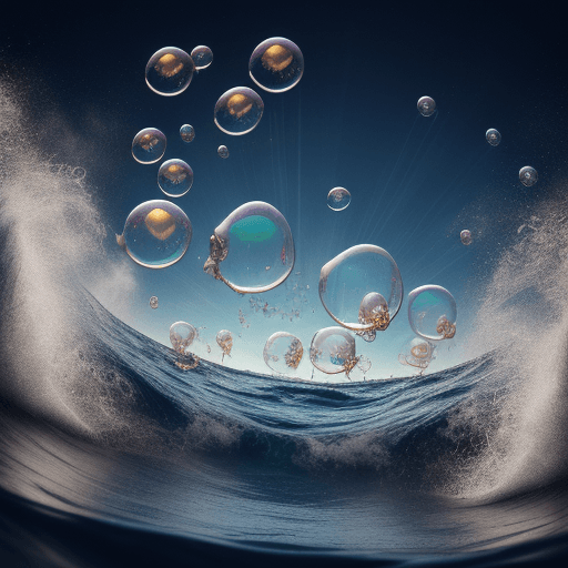 AI generated: photo of a three full of with rising bubbles