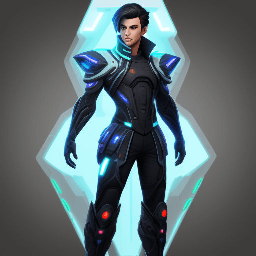 AI generated: make me a futuristic male 
videogame character




