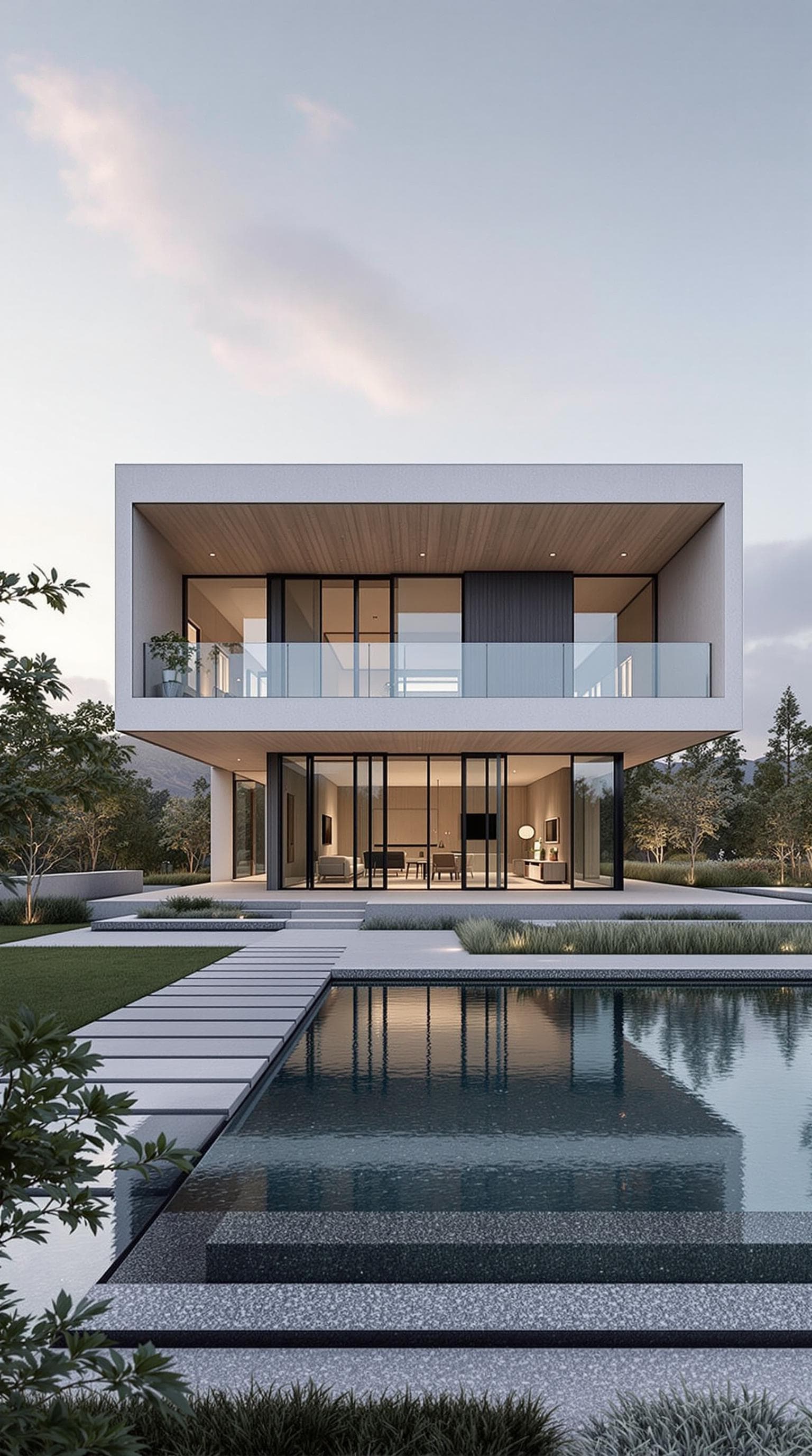 AI generated: 
minimalist modern villa in Golbasi, Ankara, Turkey, archdaily front page, award-winning design, ult...