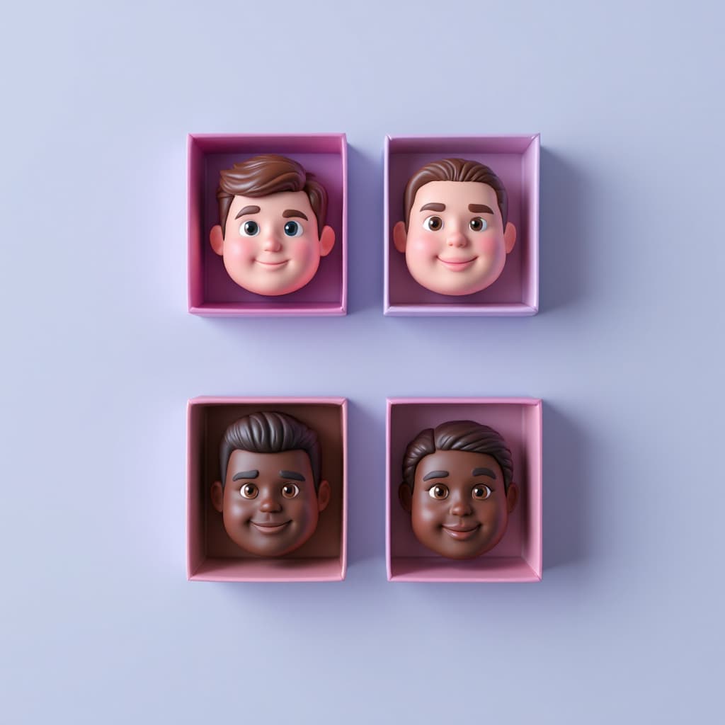 AI generated: generate a unique image of a box of chocolates with 2 rows of 3 chocolates, 6 total, but instead of ...