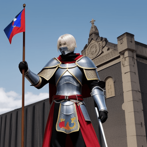 AI generated: the country of chile is a templary knight, anime style