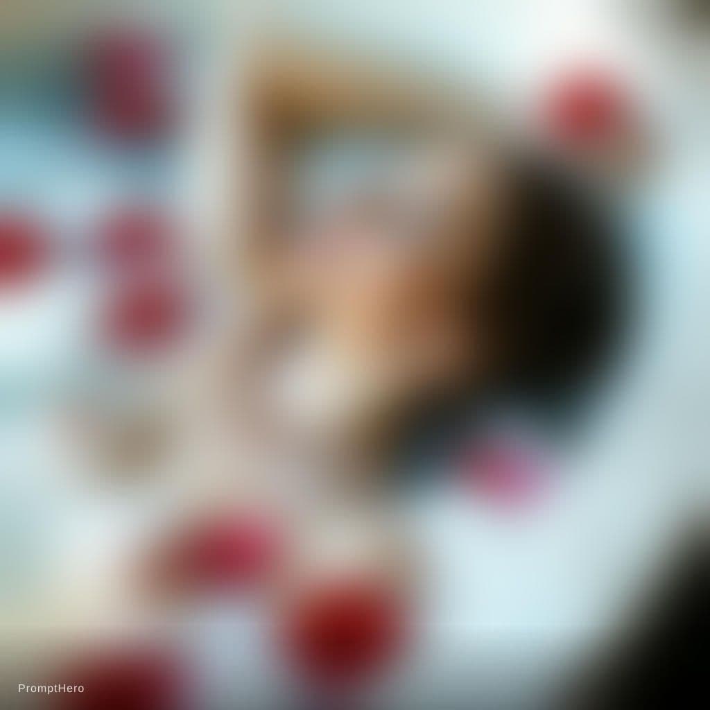 AI generated: A sensual, natural photograph of a woman reclining in a luxurious bathtub filled with rich, foamy bu...