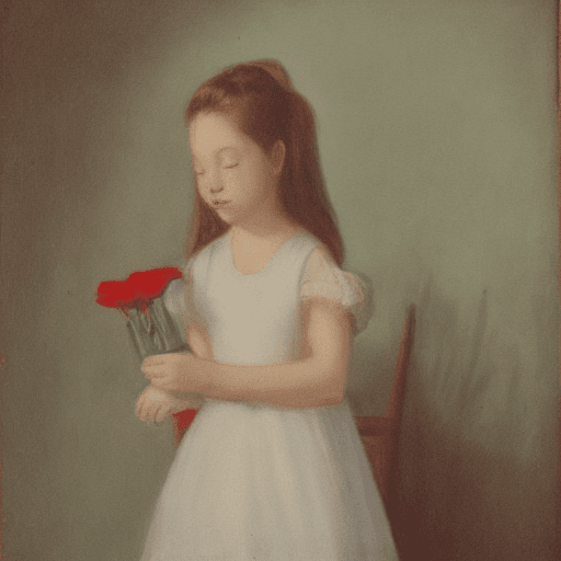 AI generated: girl with flower

