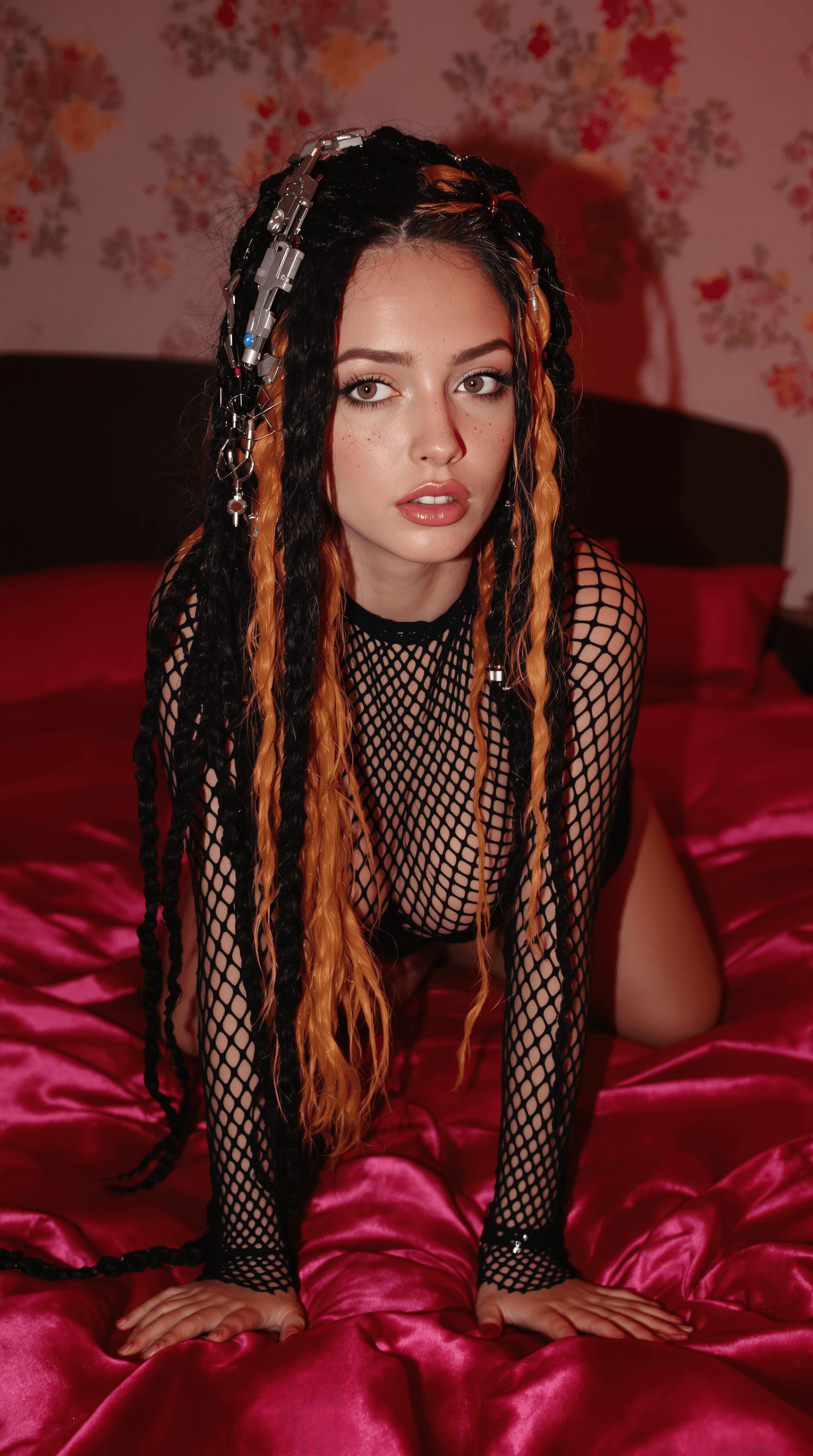 AI generated: Ultrarealistic, high-definition iphone photo of lunai, a 25-year-old Argentinian influencer with lon...