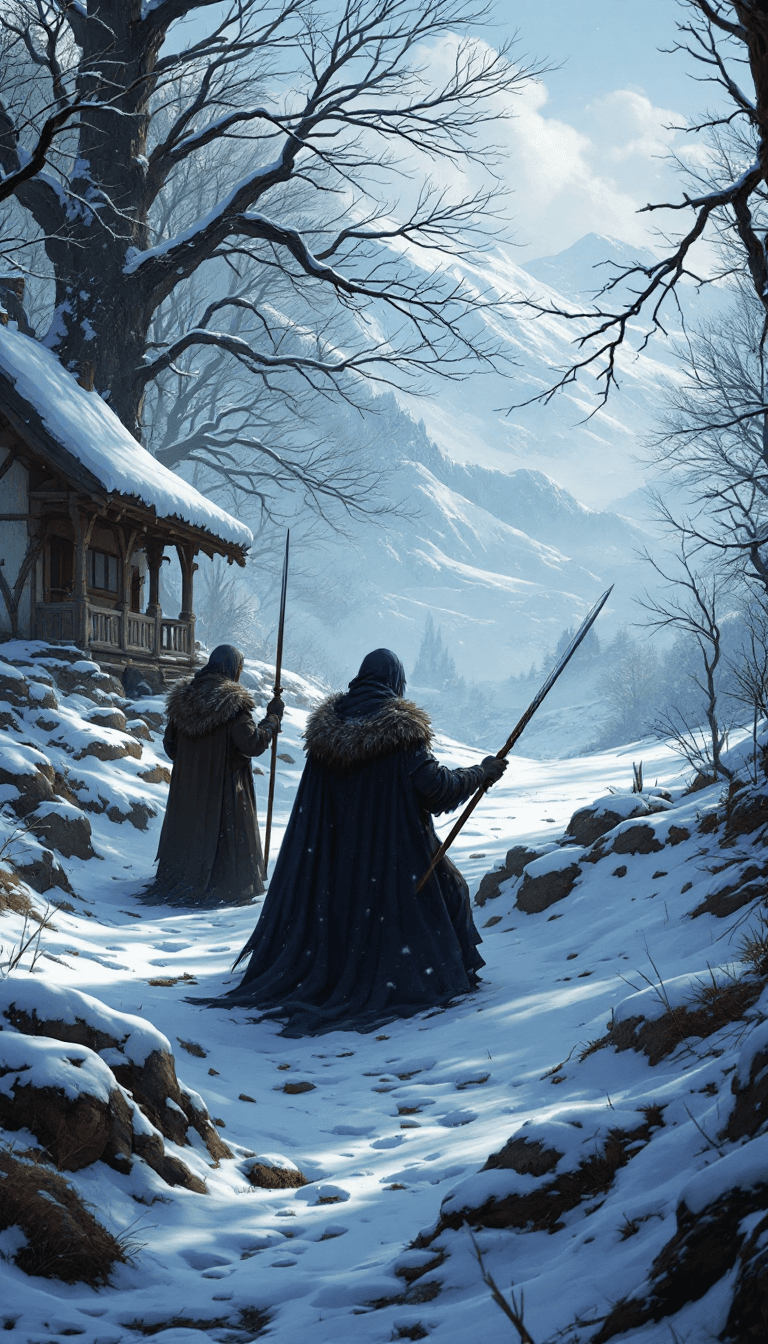 AI generated: truce game of thrones, in the style of detailed hunting scenes, Azrael impressive panoramas, animate...
