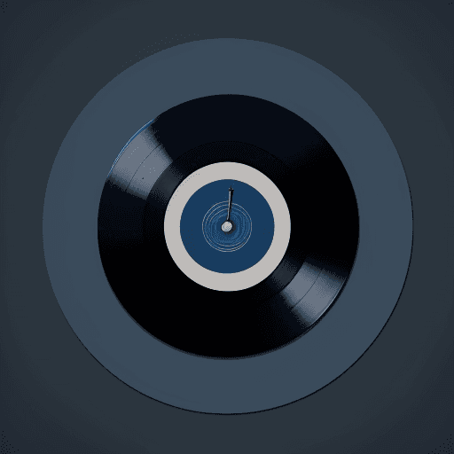 AI generated: Avatar icon for music rhythm bot, high resolution, minimalist design, dark blue background, vinyl re...