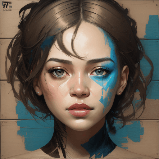 AI generated: a woman's face made from wooden boards, in the style of tim okamura, abstraction-création, 32k uhd, ...