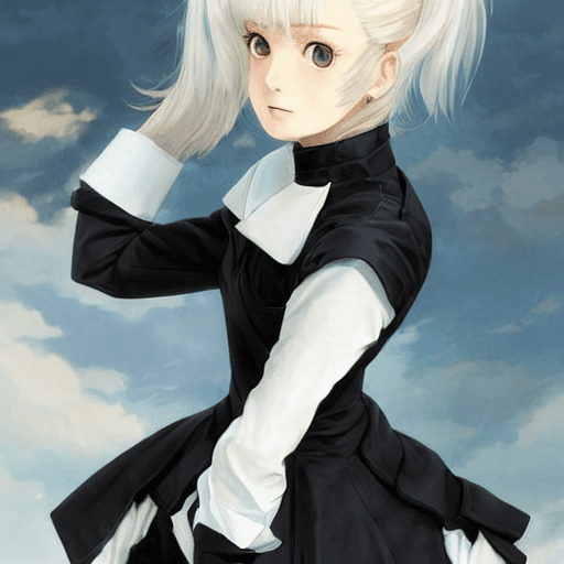 AI generated: baroque oil painting full body portrait character concept art, anime key visual of bored young femal...