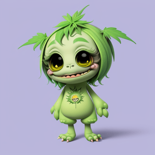 AI generated: cannabis chibby monster  , cute style, chibi style, ultra detailed, pixar design, 4k, uhd, studio li...