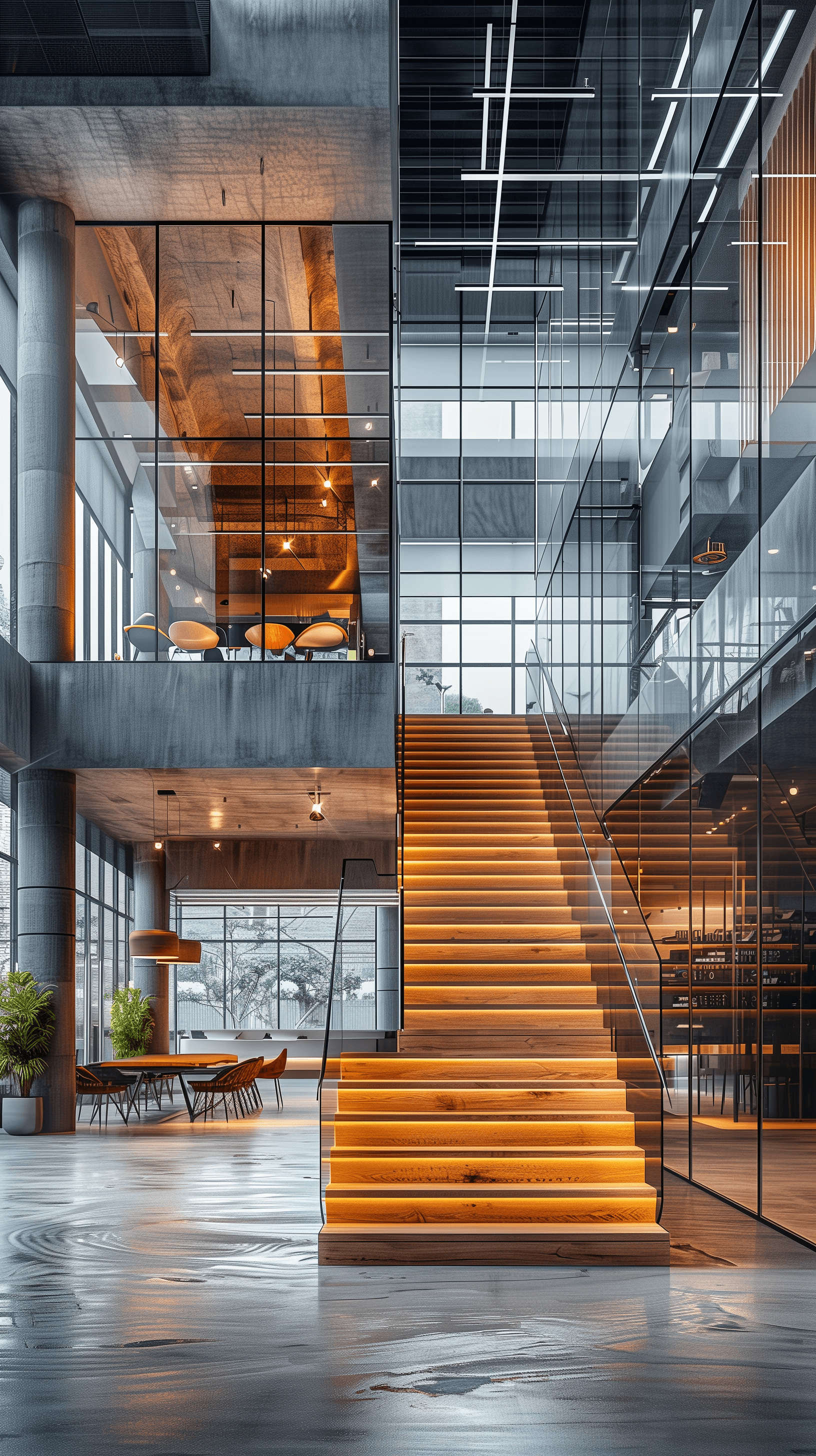 AI generated: high resolution architectural photography, striking architectural space where the interplay of geome...