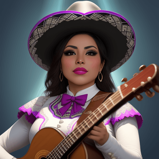 AI generated: MARIACHI MUJER BOTANDO BRILLOS DE LUZ  DE SU CUERPO
