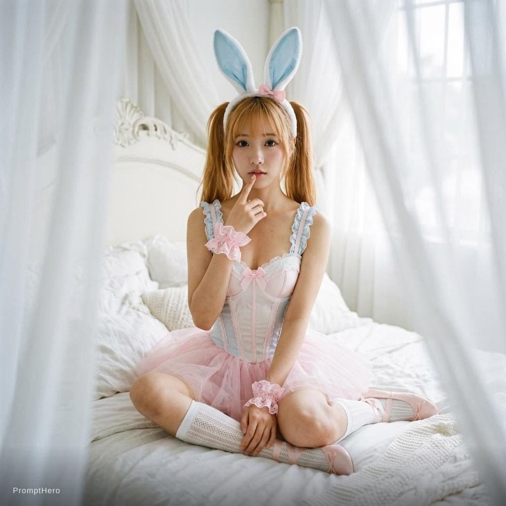 AI generated: A highly detailed, photorealistic, cinematic vertical medium-full shot of a beautiful young East Asi...