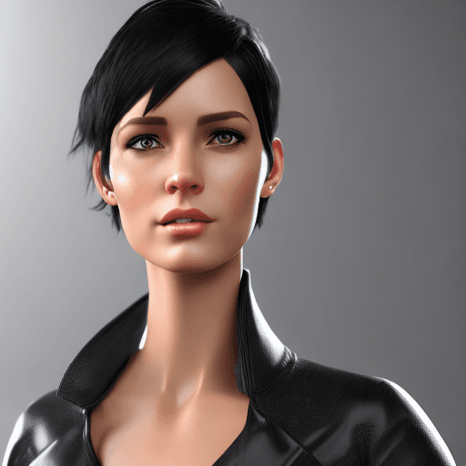 AI generated: A fashion model female, whole body, short black hair, tall, hyper realism, high detail, octane rende...