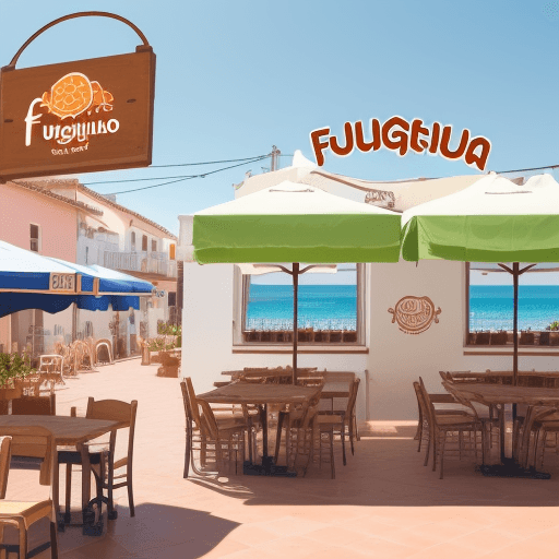 AI generated: a simple logo of the letters Fuengirola and Food side by side , simple , just m and o